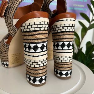 [NWOT] Braided Jute Platform Heels